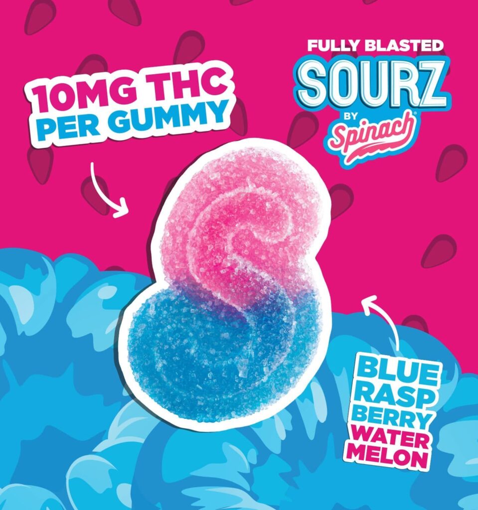 SOURZ BLUE RASPBERRY WATERMELON GUMMIES